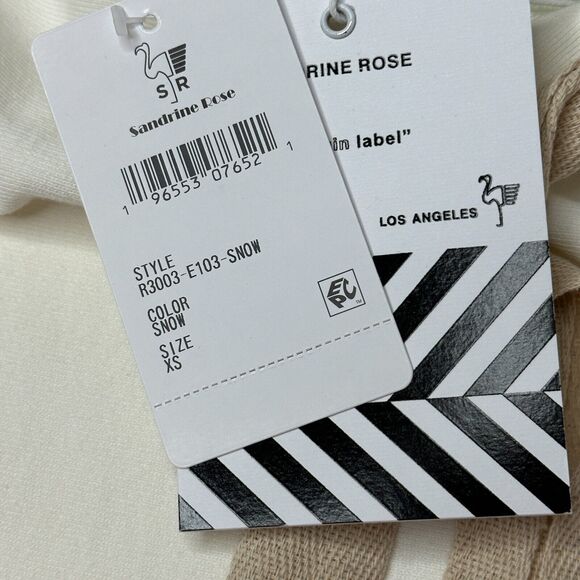 Sandrine Rose L'Artiste Distressed Pullover Hoodie Sweatshirt Cream Women XS NWT - Picture 11 of 11